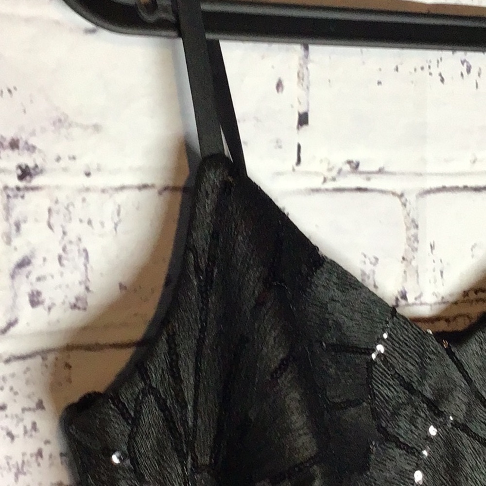White House Black Market Black Sequin Tank Top - Picture 4 of 7